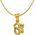 Mahi Exa Collection Elegant Om Gold Plated Religious God Pendant with Chain for Men  Women PS6012020G