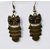 WF Vintage BRONZE Cute Owl Dangle Hook Drop Earrings For Women Jewelry