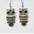 WF Vintage SILVER Cute Owl Dangle Hook Drop Earrings For Women Jewelry