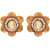 Om Jewells Traditional Ethnic White Flower Stud Earrings with Crystals stones for Women ER1000027