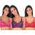 Bralux Multicolor Lace Wirefree Non- Padded Bra (Set Of 3)