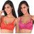 Bralux Multicolor Lace Wirefree Non- Padded Bra (Set Of 2)