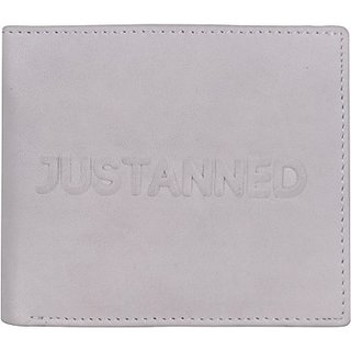 Justanned Men Casual White Genuine Leather Wallet         (6 Card Slots)JTMW 102-10