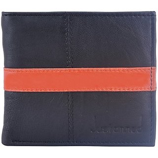 Justanned Men Black Genuine Leather Wallet         (2 Card Slots)JTMW233-1