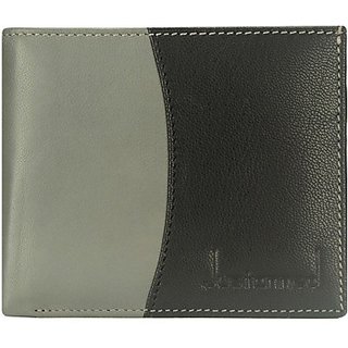Justanned Men Black Genuine Leather Wallet         (5 Card Slots)MW210-1