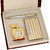 S-21 Golden Metallic Pen with Card Holder  Apple Shape Clock Pen Gift Set