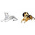 Deals India white tiger (32 Cm)and Black dog (32 cm)(combo)(set of 2)