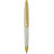 P-101 Exclusive Golden Finish White Crystal Ball Pen with Golden Trim