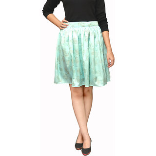 Buy Peepal Blue Satin Skirt Online @ ₹850 from ShopClues