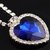 Caratcube Sapphire Blue Heart Of The Ocean Titanic Necklace Austrian Crystal 18K White Gold Plated Pendant for Women