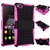 Heartly Flip Kick Stand Spider Hard Dual Rugged Armor Hybrid Bumper Back Case Cover For Zte Nubia Z9 Mini Dual Sim - Cute Pink