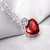 Caratcube Bright Red 18K White Gold Plated Silver Austrian Crystal Heart Shape Pendant Set With Earrings For Women