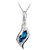 Caratcube Blue 18K White Gold Plated Silver Austrian Crystal Horse Eye Shape Pendant Set With Earrings and Bracelet