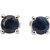 2.43 CTS, 6mm Round Shape Genuine Blue Sapphire .925 Sterling Silver Earrings