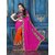 Online Fayda Orange & Pink Georgette Embroidered Saree With Blouse