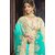 Online Fayda Turquoise Georgette Embroidered Saree With Blouse