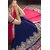 Meia Blue Georgette Embroidered Saree With Blouse