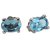 1.00 CTS, 6X4mm Oval Shape Genuine Blue Topaz .925 Sterling Silver Earrings