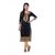 AAFRA Womens Embroidered Black Color Cotton Designer Long Kurti