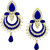 Shining Jewel Gold Plated Tradtional Ethnic Chand Bali Blue Earring (SJ309)