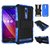 Heartly Flip Kick Stand Spider Hard Dual Rugged Armor Hybrid Bumper Back Case Cover For Asus Zenfone 2 Ze550Ml Ze551Ml - Power Blue