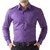 Mens Solid Casual Purple  Shirt