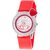 Addic Love Crystal Studded White Dial With Red Strap And Red Heart Womens Watch
