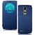 Heartly GoldSand Sparkle Luxury PU Leather Window Flip Stand Back Case Cover For LG G4 - Power Blue