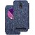 Heartly GoldSand Sparkle Luxury PU Leather Window Flip Stand Back Case Cover For Asus Zenfone Go ZC500TG - Power Blue