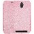 Heartly Premium Luxury PU Leather Flip Stand Back Case Cover For Asus Zenfone Go ZC500TG - Cute Pink