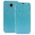Heartly Premium Luxury PU Leather Flip Stand Back Case Cover For Meizu M2 Note - Power Blue