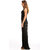 Designer Jorge Terra (Spain) long party dress gown - front  back embellished with black beads on black tulle