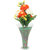 DBoro Transparent Glass Small Size Flower Vase With Orange  White Genda