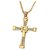 Caratcube Fast And Furious Celebrity Inspired Cross Shaped Golden 18K Gold Plated Austrian Crystal Trendy Pendant