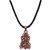 Men Style Crystal Shri Ganesh With Cotton Dori Chain  Brown  Alloy Pendent For Men And Women