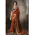 Deepfashion Brown Georgette Embroidered Saree With Blouse