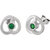 Shiyara Jewells Sterling Silver Green Heart Connect Earrings With CZ Stones For Women(ER00748)