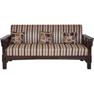 Karigar 3 1 Teak Wood Five Seater Sofa Set With Cushions Karigar 3 1 Teak Wood Five Seater Sofa Set With Cushions
