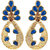 Kriaa Black Austrian Stone Pearl Drop Gold Finish Dangle Earrings - 1307209A