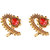 Kriaa Red Austrian Stone Gold Finish Ear Cuff -  1307210A