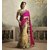 Deepfashion Gold  Pink Net Embroidered Saree With Blouse