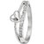 Shiyara Jewells Sterling Silver Underlined Heart Ring With CZ Stones For Women(FR00093)