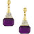 Shining Jewel Purple, Brown Crystal  Drop Earring Combo Gift  Pack of 2 (SJEC43)