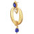 Kriaa Blue  Gold Sparkling Dangle Earrings - 1307012C