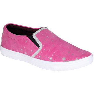 women's pink slip on sneakers