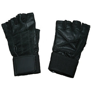 Leather Gym Gloves Along With Wrist Support..!!!