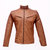 Solid Camel PU Leather Jacket