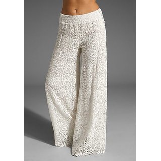 Buy Beautiful White Palazzo Pants In Net Online @ ₹850 from ShopClues