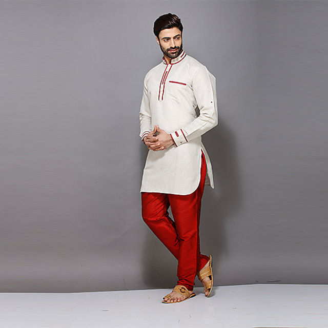 Kurta red pajama white sale