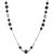 The Jewelbox Black Beads in Stainless Steel Long Chain Mala for Women